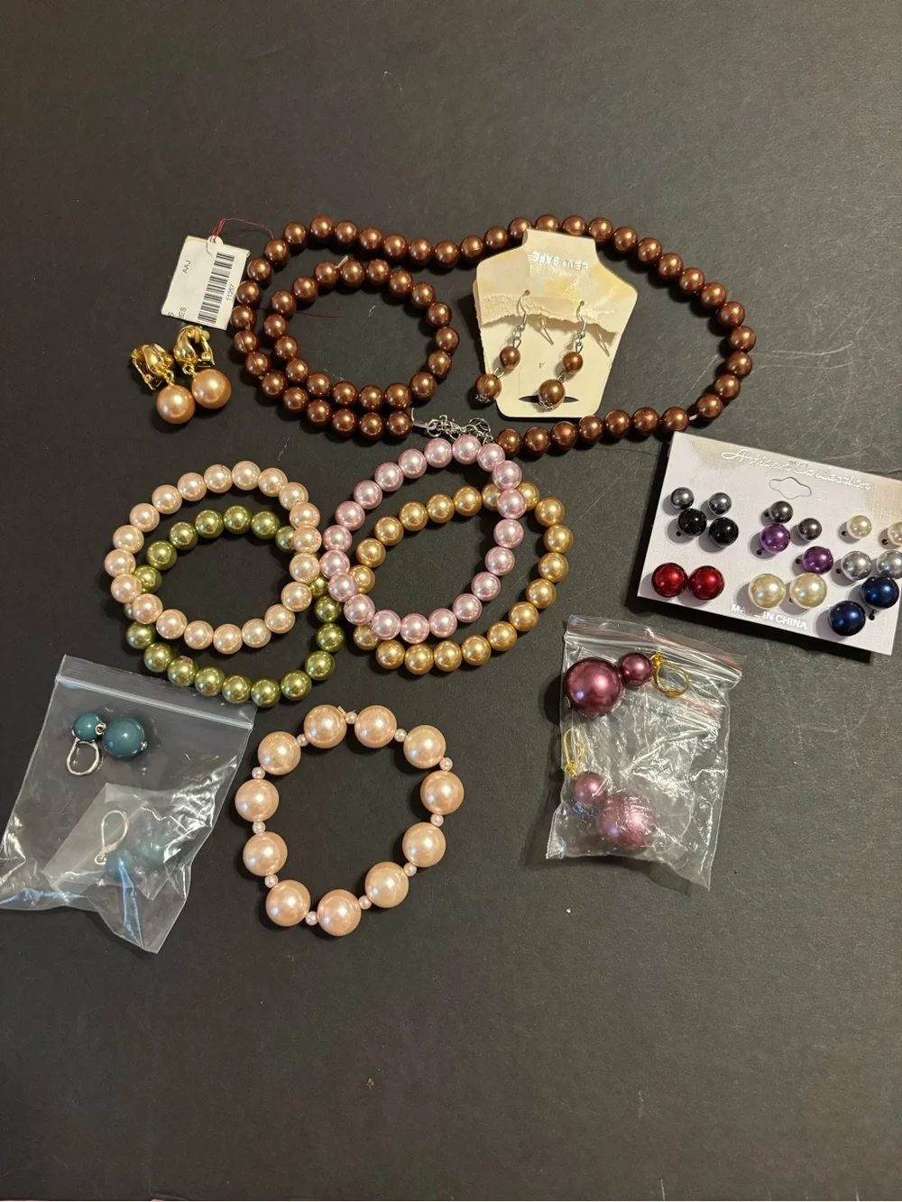 Fashion Jewelry Bundle Faux Pearl Necklace Bracelets Earrings Mixed Lot NWT/NWOT